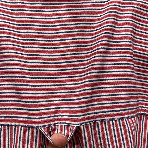 CHAPS Easy Care Men's Shirt Long Sleeve Red Blue Strip Casual Shirt L & XL - Picture 11 of 16